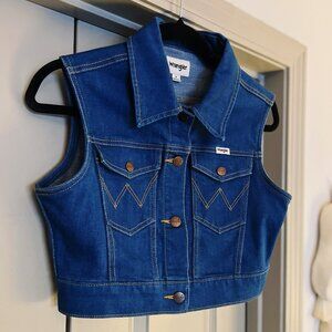 Wrangler Cropped Denim Vest 💙 Western Americana • Y2K Revival